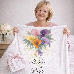 Moeder van de bruid Calla lelies huwelijkscadeau Fleece Deken
