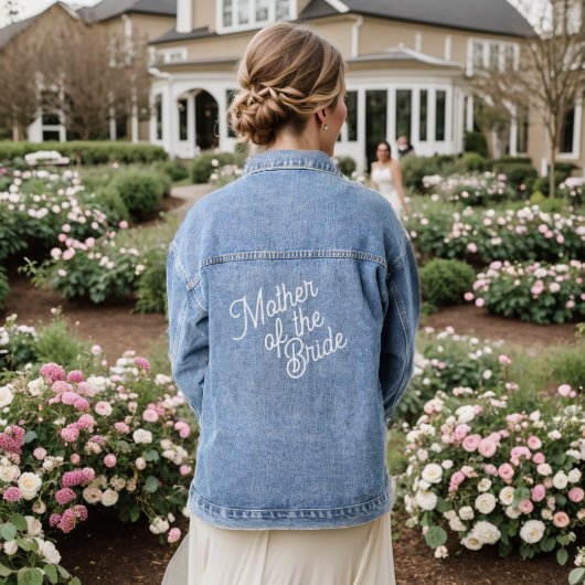 "Moeder van de bruid" Denim Jacket (Huwelijk Achterkant)