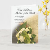 Moeder van de bruid felicitaties kaart met bruid (Gele Bloem)