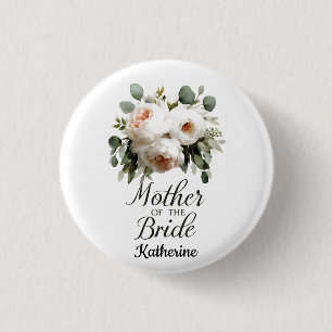 Moeder van de bruid Floral Elegant Wedding Design Ronde Button 3,2 Cm