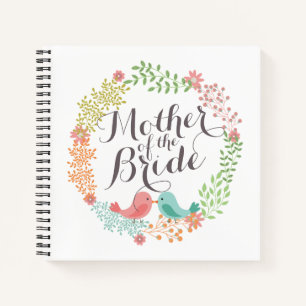 Moeder van de bruid Floral Krans bruiloft Notitieb Notitieboek