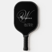 Moeder van de bruid Gift Elegante Monogram Script Pickleball Paddle (Achterkant)