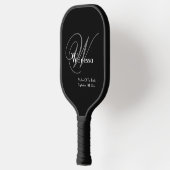 Moeder van de bruid Gift Elegante Monogram Script Pickleball Paddle (Links)