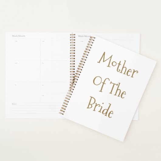 Moeder van de bruid Goud Wit Trouwcadeau Planner (Display)