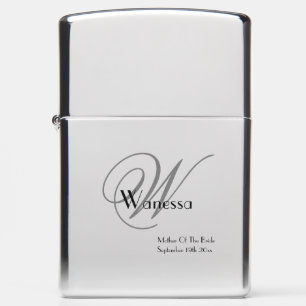 Moeder Van De Bruid Grijs Monogram Zwarte Details
