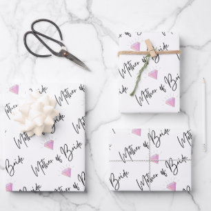 Moeder van de bruid inpakpapier plat vel set van 3