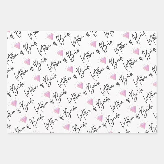 Moeder van de bruid inpakpapier plat vel set van 3 (Voorkant 3)