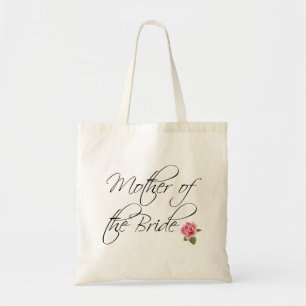 Moeder van de bruid kalligrafie en Roos Tote Bag
