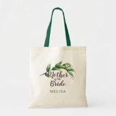 Moeder van de bruid met botanisch groen tote bag (Voorkant)