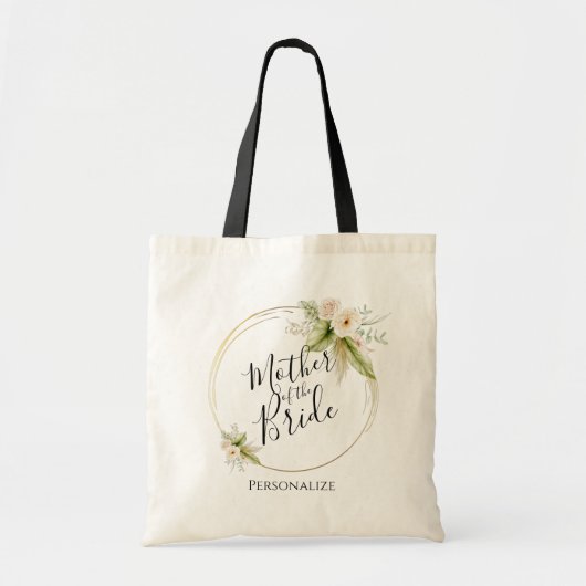 Moeder van de Bruid - Mooie Aquarel Bloemen Tote Bag (Voorkant)