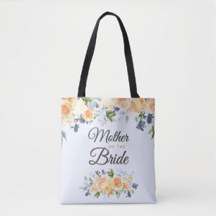 Moeder van de bruid Navy Blue Coral Peach Bloemstu Draagtas