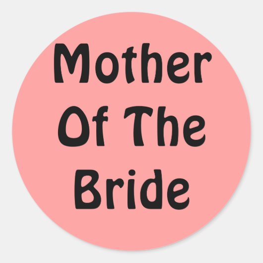 Moeder van de bruid ronde sticker (Voorkant)