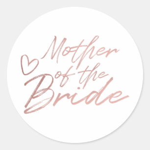 Moeder van de bruid - Roos Gouden faux folie stick Ronde Sticker