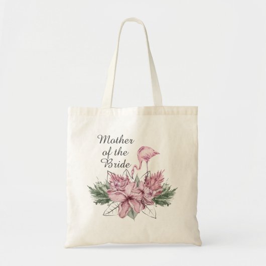 Moeder van de bruid Roze bloem Flamingo Tote Tas (Voorkant)