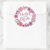 Moeder van de bruid Roze Bloemen Bruiloft Sticker (Tas)