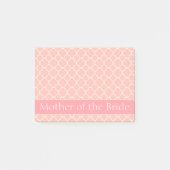 Moeder van de Bruid Roze en Wit Post-it® Notes (Voorkant)