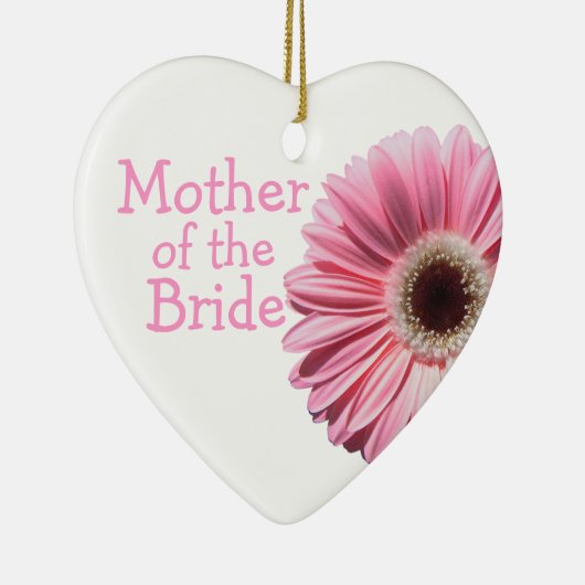 Moeder van de bruid Roze Gerbera Daisy Keramisch Ornament (Rechts)