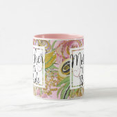 Moeder van de Bruid Roze Gouden Glitters Bloemen M Mok (Midden)