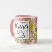 Moeder van de Bruid Roze Gouden Glitters Bloemenmo Mok (Voorkant links)