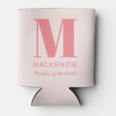 Moeder van de bruid Roze Monogram Naam Blikjeskoeler (Voorkant)