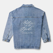 Moeder van de bruid Script Naam Bruiloft Partij Denim Jacket (Achterkant)