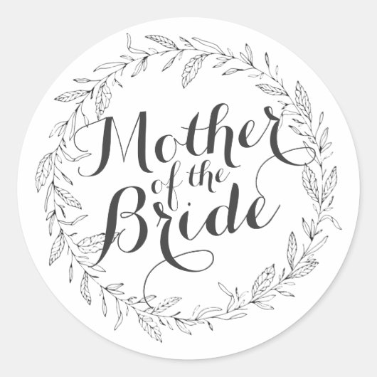 Moeder van de bruid Simple Floral Wedding Sticker (Voorkant)