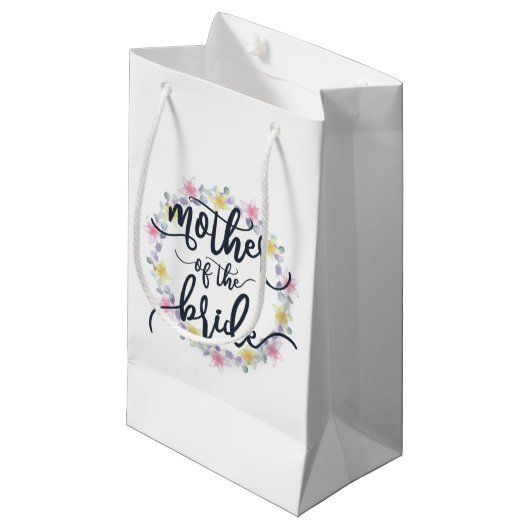 Moeder van de Bruid Trouw Calligrafie | Cadeaubaga Klein Cadeauzakje (Voorkant Gekanteld)