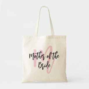 Moeder van de bruid Trouwdag Roze Monogram Tote Bag