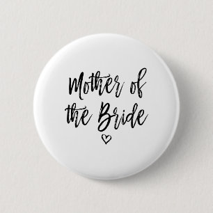 Moeder van de Bruid Trouwscript Koord Draagbaar Ronde Button 5,7 Cm
