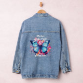 Moeder van de bruid Trouwvlinder Roze bloemen Denim Jacket (Hangar)
