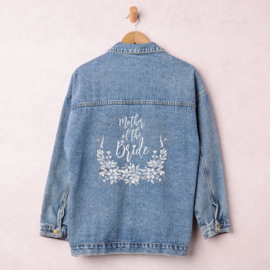 Moeder van de bruid typografie bloemenbruiloft denim jacket (Hangar)