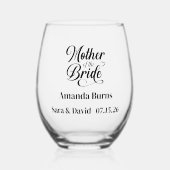 Moeder van de bruid wijnglas zonder voet (Voorkant)