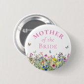 Moeder van de bruid - Zomerbloemen en vlinders Ronde Button 5,7 Cm (Voorkant /achterkant)