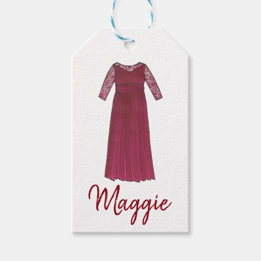 Moeder van de bruidbruinbruiddress cadeaulabel (Voorkant)