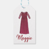 Moeder van de bruidbruinbruiddress cadeaulabel (Achterkant)