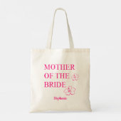 Moeder van de bruidduwweddenschap Gift Pink Floral Tote Bag (Achterkant)