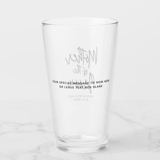 Moeder van de bruidegom aangepaste bruiloft glas (Achterkant)