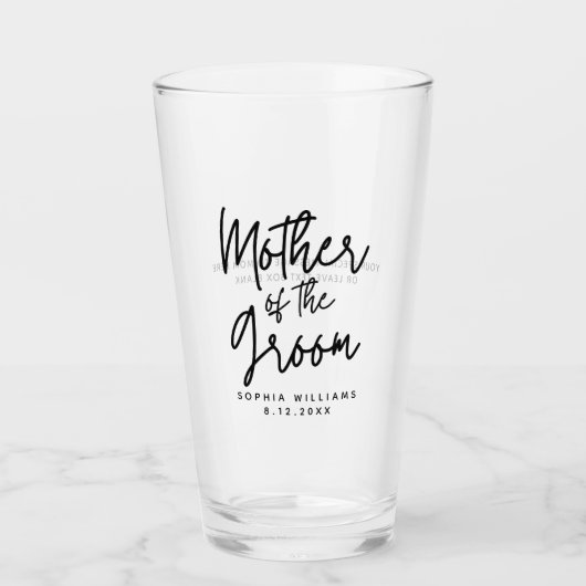 Moeder van de bruidegom aangepaste bruiloft glas (Voorkant)