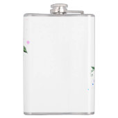 Moeder van de bruidegom Bloemen Waterverf bruiloft Heupfles (Achterkant)