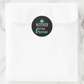 Moeder van de bruidegom bruid grappig bruiloft squ ronde sticker (Tas)