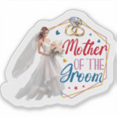 Moeder van de bruidegom bruiloft sticker (Voorkant)