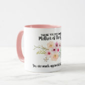 Moeder van de bruidegom Dank u Waardering Bloemen Mok (Voorkant links)