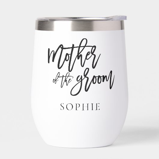 Moeder van de bruidegom geschenk naam zwart kallig (Links)