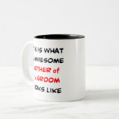 moeder van de bruidegom, geweldige tweekleurige koffiemok (Voorkant links)