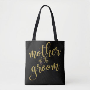 Moeder van de Bruidegom Gold Glitter Calligraphy T Tote Bag