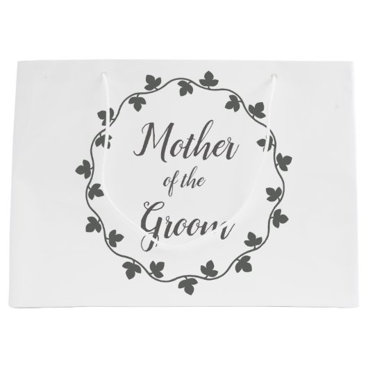 Moeder van de bruidegom Grey Ivy Krans bruiloft Groot Cadeauzakje (Voorkant)