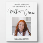 Moeder van de bruidegom Memorial Photo Save A Seat Fotoplaat (Voorkant)
