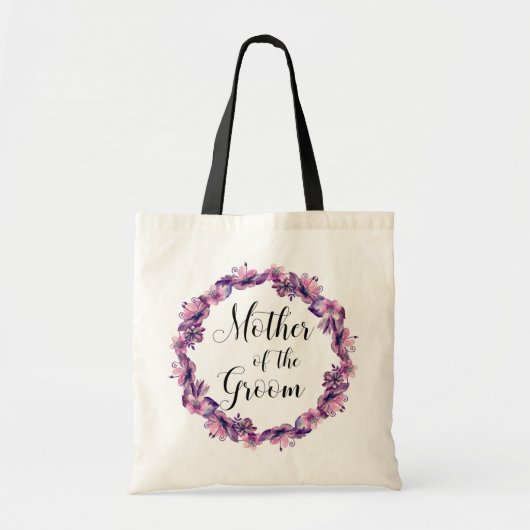 Moeder van de bruidegom. Roze en paarse trouwtas Tote Bag (Voorkant)