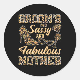 Moeder van de bruidegom trouwdag en fantastische m ronde sticker