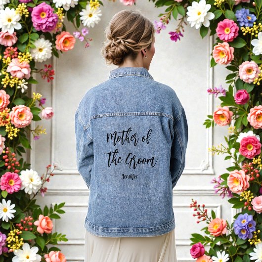 Moeder van de Bruidegom Trouwfeest Bruidsborrel Denim Jacket